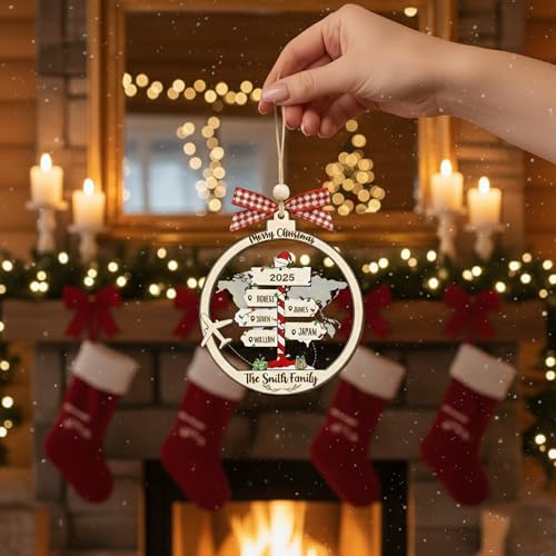 Personalized Christmas Wooden Ornaments with Family Names G463