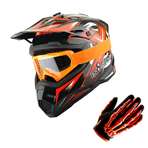 Adult Motocross Helmet Full Face Racing Style Matt Black D9788
