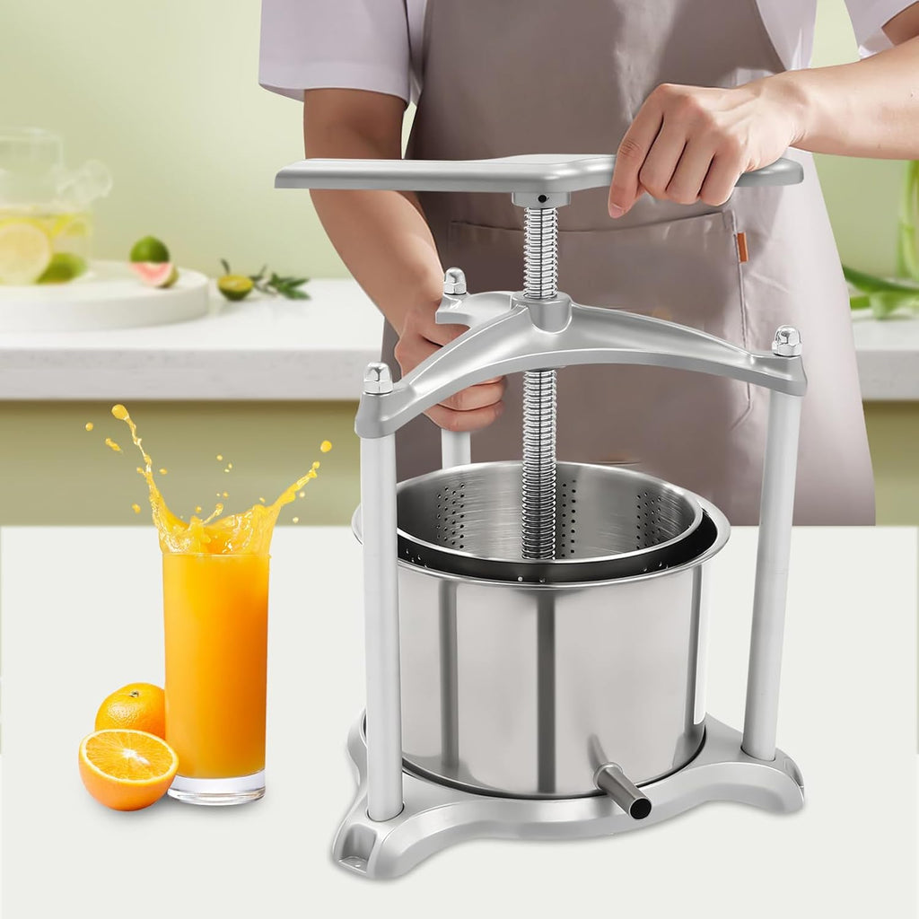 Stainless Steel Fruit Press with Dual Barrels and Filter Bag M688009