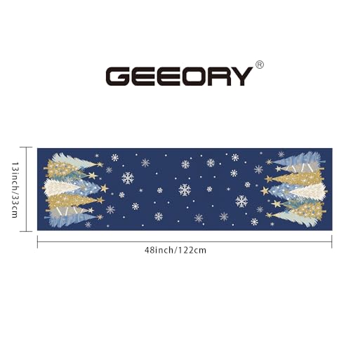 Christmas Table Runner 13x72 Inch, Red Winter Holiday Decor H348