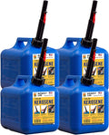 Midwest Can Company 2610 2-Gallon EPA & CARB Compliant Kerosene Gas Can Fuel Container with Flame Shield System, Blue (4 Pack)