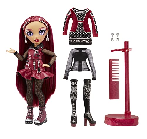 Burgundy Red Fashion Doll with 2 Designer Outfits and Accessories H952032