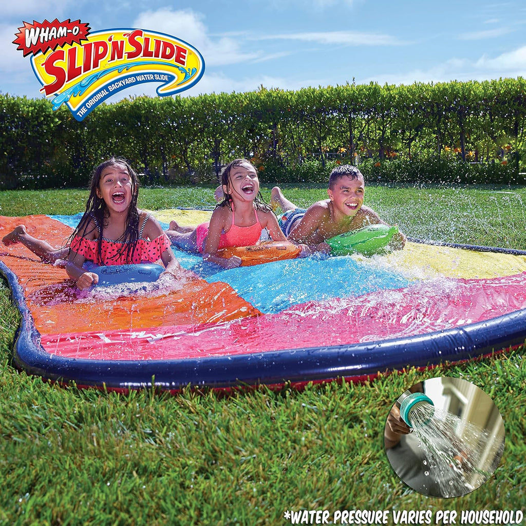 Triple Slip and Slide with 3 Bodyboards Lawn Water Slide Outdoor Water Toys for Kids P669