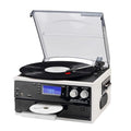 9 in 1 Record Player 3 Speeds Turntable with Seamless Bluetooth, Vinyl Phonograph with Built-in Powerful Speakers CD/Cassette, USB/SD/MMC, AM/FM Radio, AUX in/RCA Output, Black
