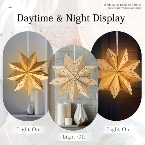 Christmas Paper Snowflake Lanterns with LED Lights for Holiday Party Decor A55544