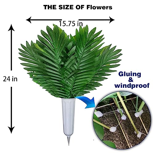 Artificial Cemetery Flowers for Grave Vase, Silk Lily and Rose Arrangement V976894