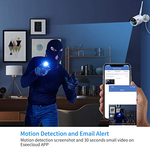 Wireless Security Camera System, 16CH 4K NVR, 4Pcs 3MP WiFi Cameras, Night Vision, Motion Detection, 1TB HDD P9721