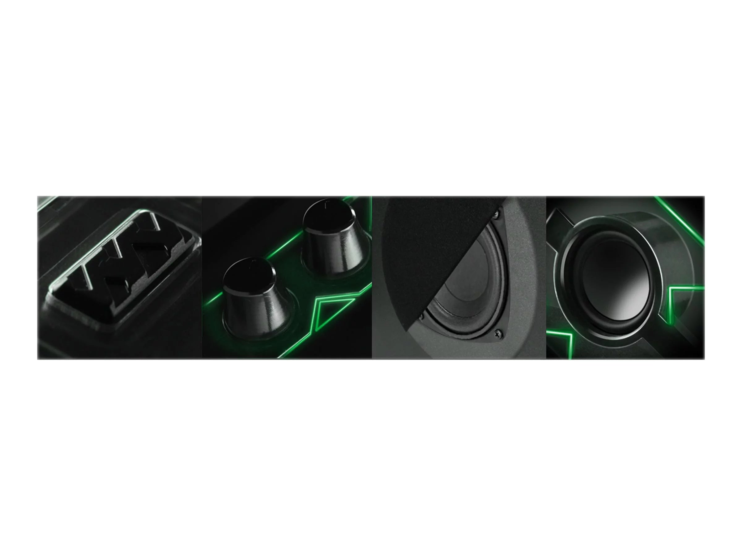 Computer Speakers with Stereo Sound and Green LED Glow Lights C715544