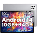 Android Tablet, 2024 Tablet 10 inch Android 14 Tablets, Octa-Core 10GB RAM 64GB ROM | 6000mAh Battery, 1024GB Expand |1080 * 800 HD IPS Touch Screen | 5G/2.4G WiFi 6 | Bluetooth 5.0 (Slive)