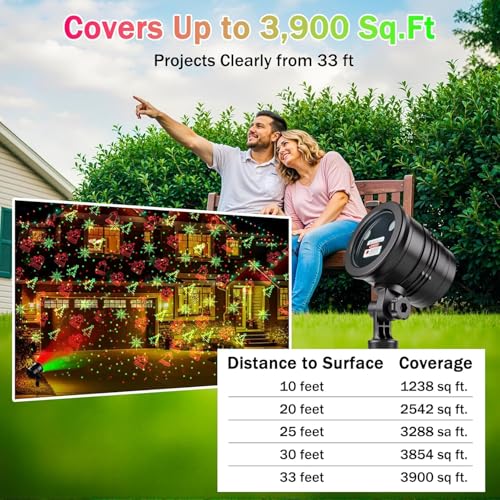 Christmas Laser Lights Outdoor Projector, Red and Green with Remote A56550