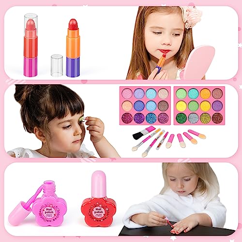Kids Makeup Kit for Girls, Washable Play Makeup Set with Mirror I9264