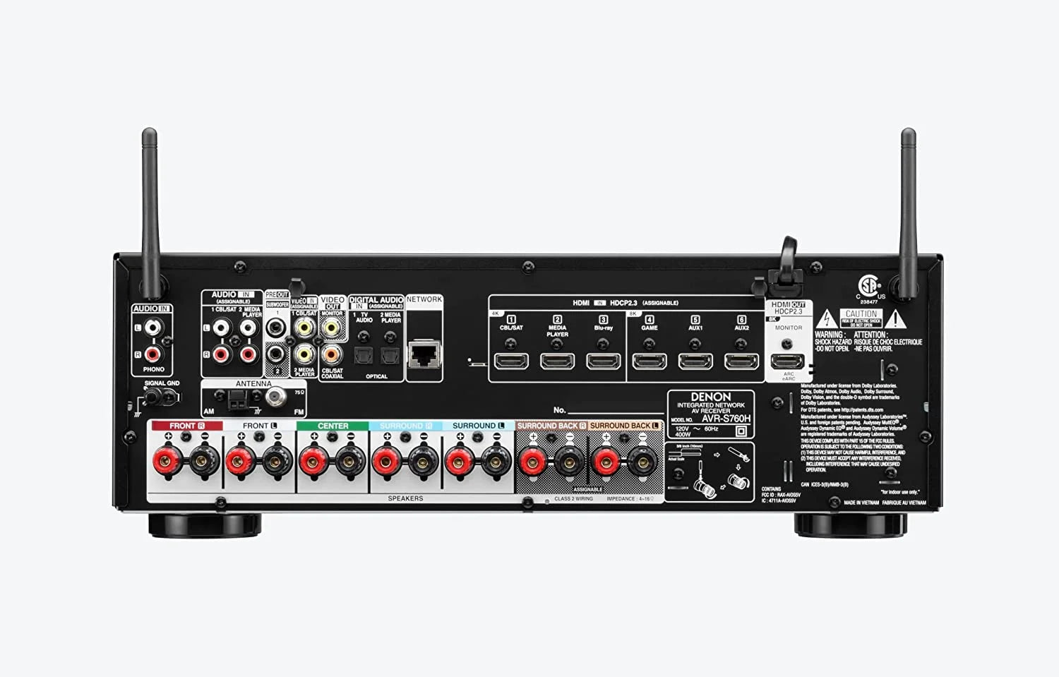 7.2 Home Theater AV Receiver 8K Ultra HD 4K/120 Bluetooth H847005