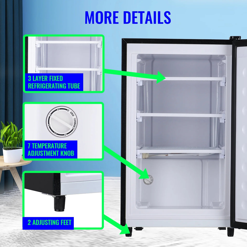Single Door Compact Freezer with Adjustable Temperature Control, Silver U867561