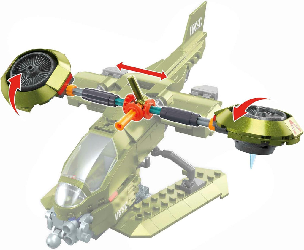 Halo Vehicle Building Set for Kids, UNSC Hornet Recon Aircraft with 291 Pieces and 2 Micro Action Figures Q8824