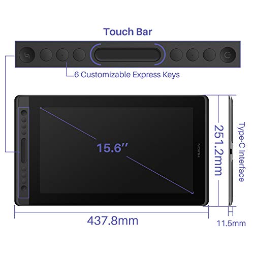 Graphics Drawing Tablet with Screen 13.3inch Pen Display with Stand D520