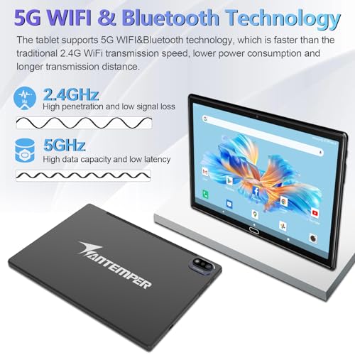 Android Tablet 10.1 Inch, 16GB RAM 128GB ROM, 2 in 1 with Keyboard Mouse Pen H3534