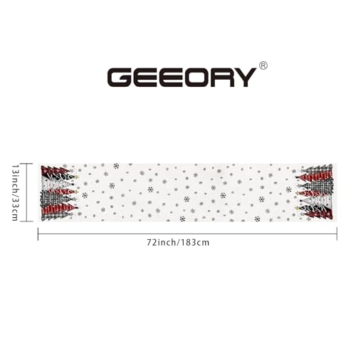 Christmas Table Runner 13x72 Inch, Red Winter Holiday Decor H348