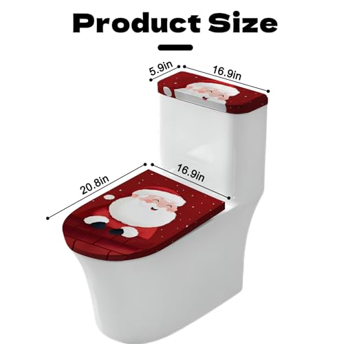 Christmas Toilet Lid Cover, Washable Seat and Tank Protector W1747
