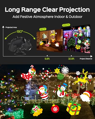 Christmas Projector Lights Outdoor with Remote Control, 1-Pack T114
