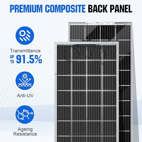 Bifacial 100 Watt 12 Volt Solar Panel Monocrystalline Rigid PV Module H878