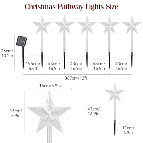 Solar Walkway Lights Outdoor, 8 Pack Candy Cane Christmas Decorations L731