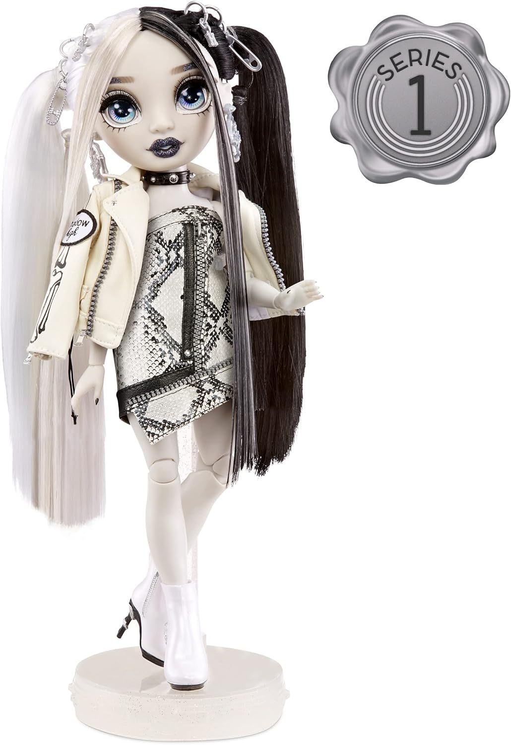 Grayscale Fashion Doll with 2 Grey Outfits and Accessories A17046