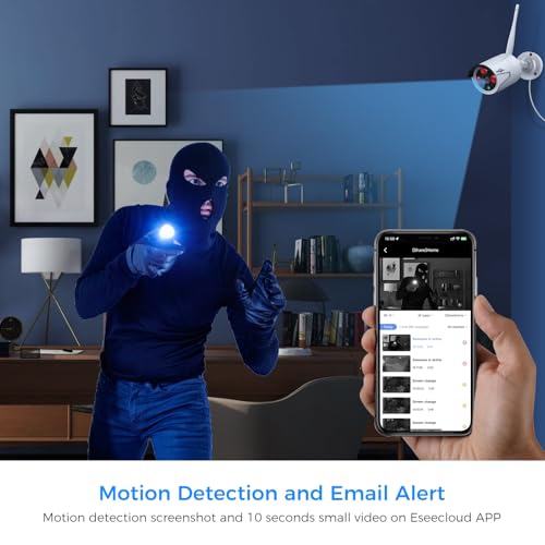Wireless Security Camera System, 16CH 4K NVR, 4Pcs 3MP WiFi Cameras, Night Vision, Motion Detection, 1TB HDD P9721