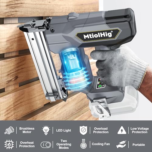Cordless 18GA Brad Nailer for Wood Carpentry, Brushless, 2 Mode Q129039