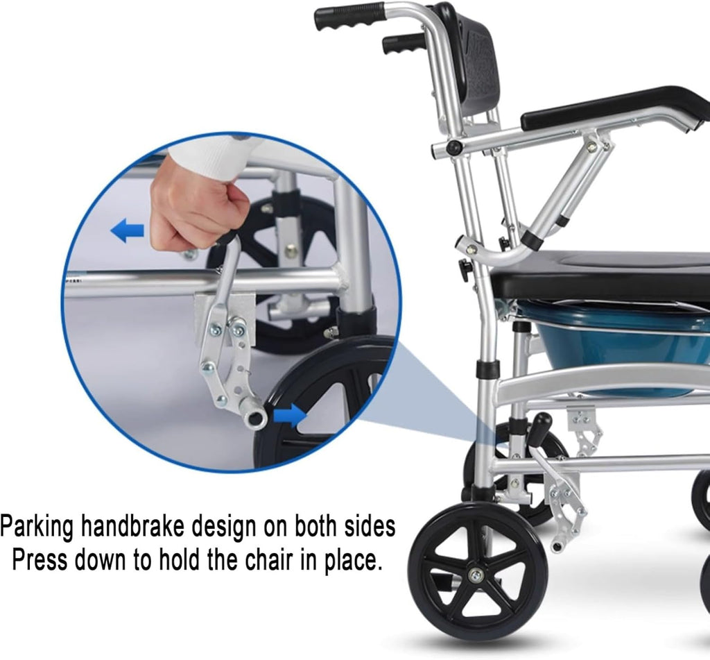 Shower Wheelchair with Wheels, Portable Commode Chair for Elderly S795