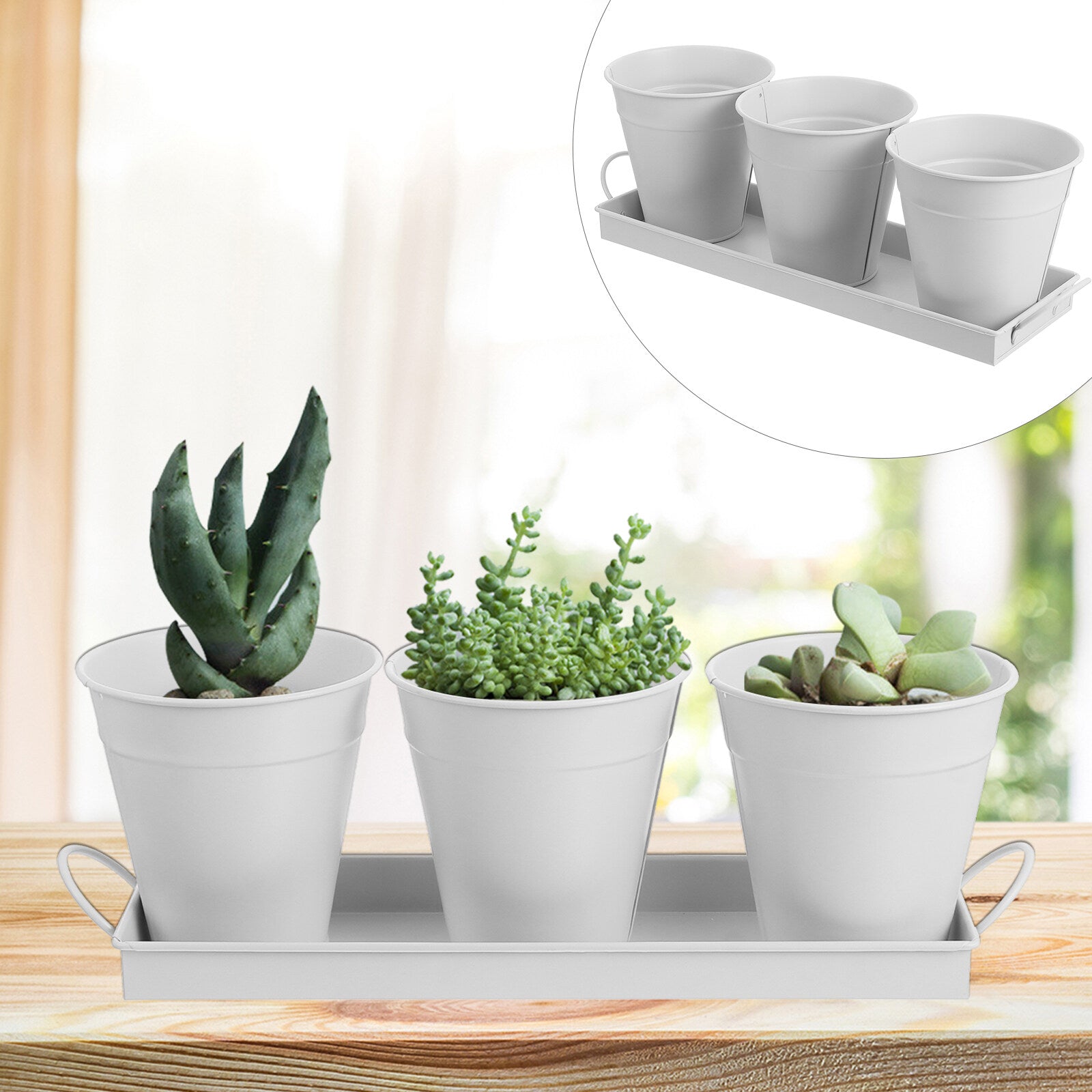 9 pcs Garden Flower Pot with Tray E203332