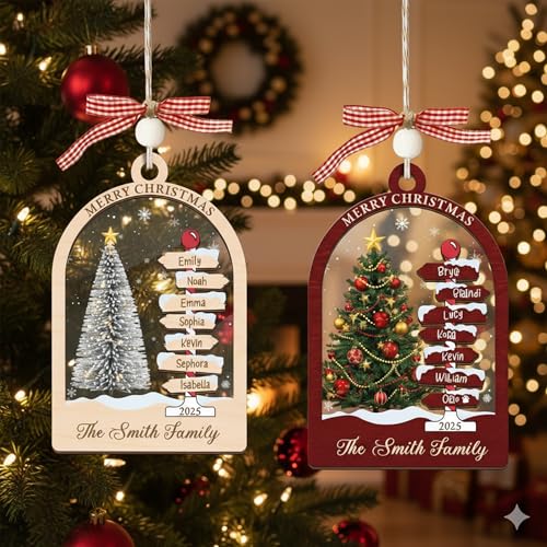 Personalized Christmas Wooden Ornaments with Family Names G463