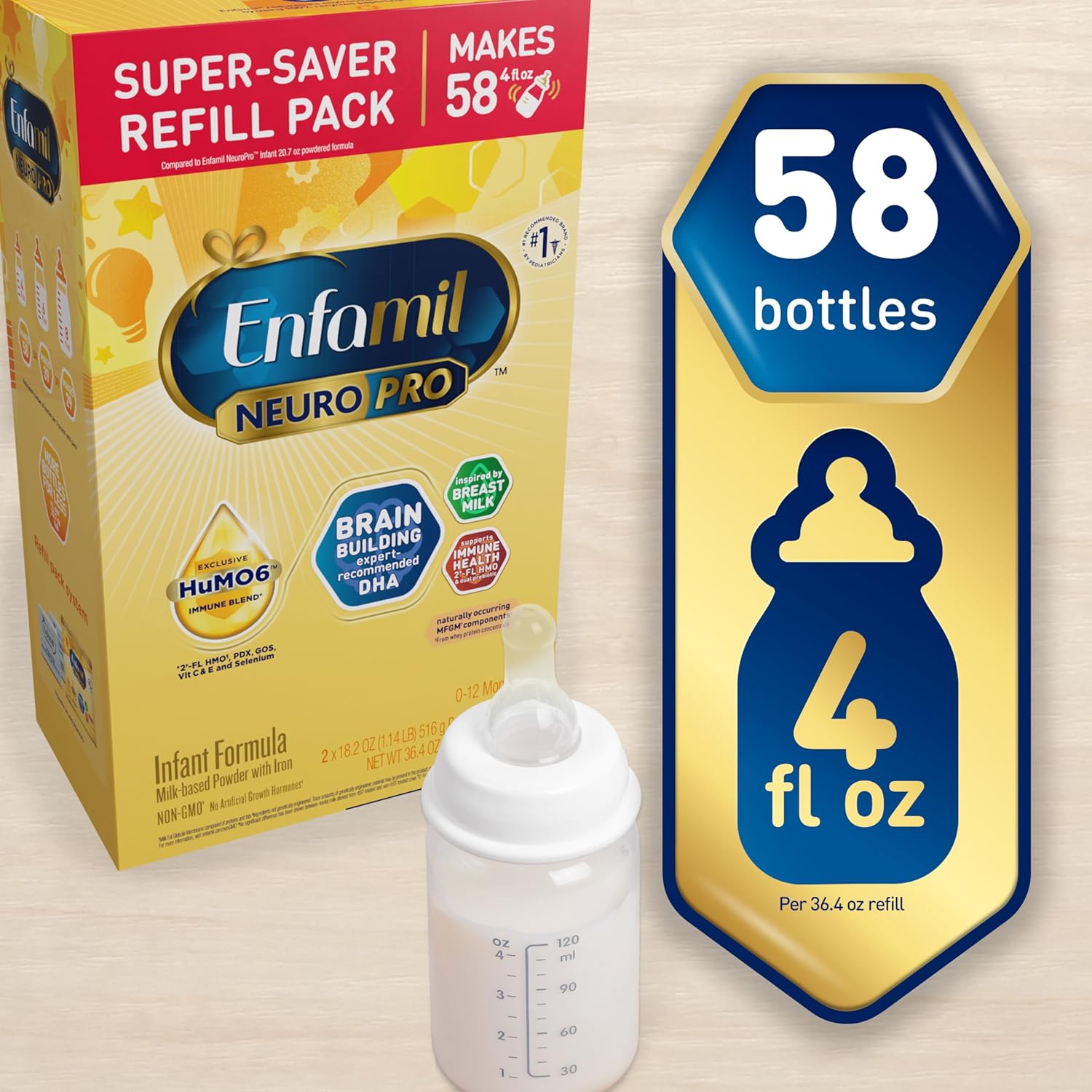 Baby Formula with Prebiotics, DHA, Non-GMO, Refill Box S161