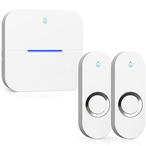 Wireless Doorbell, Waterproof, 1000ft Range, 2 Buttons & 2 Receivers Y887696