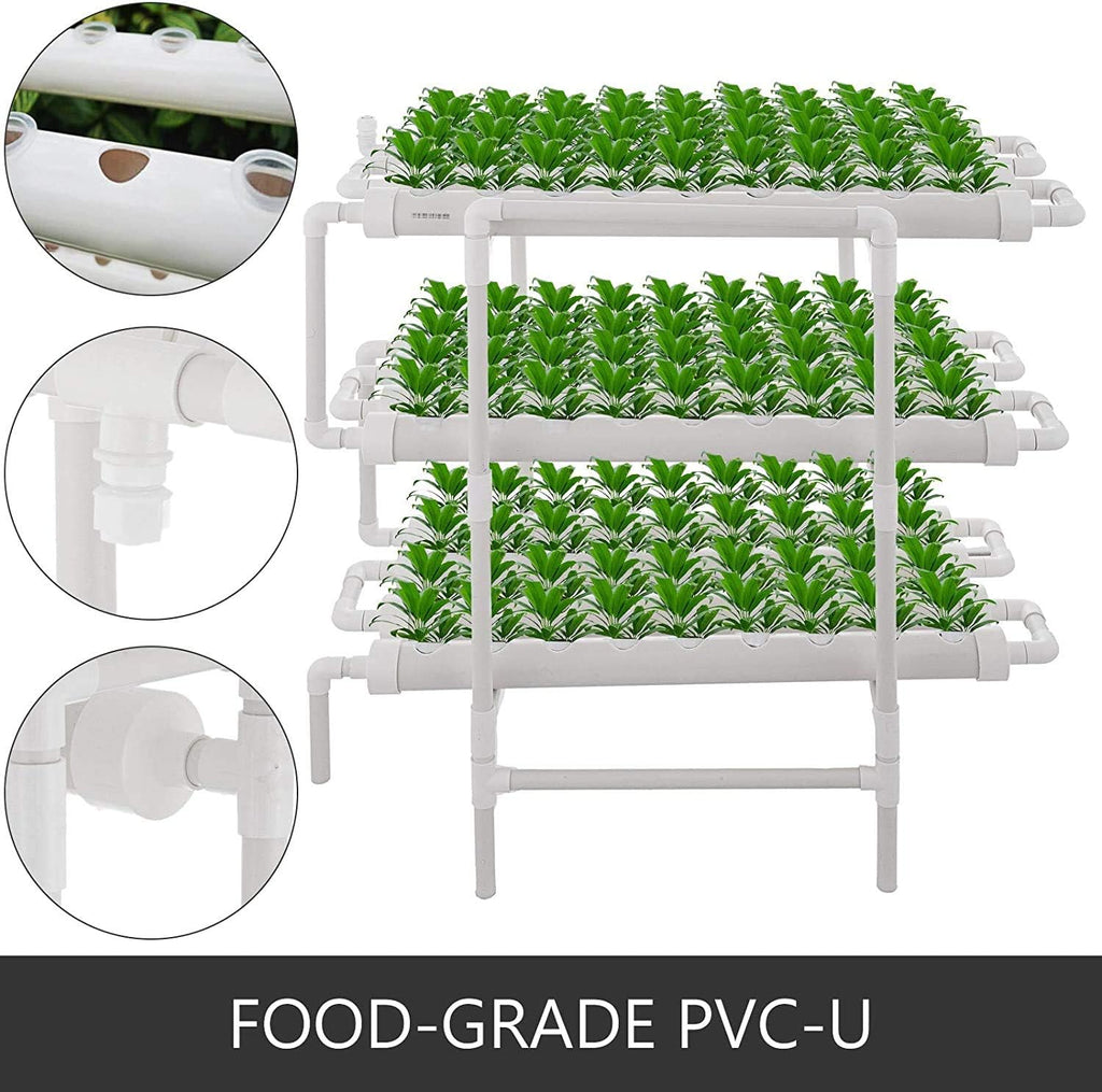 3 Layers 108 Plant Sites Hydroponic Grow Kit with 12 Pipes M340152