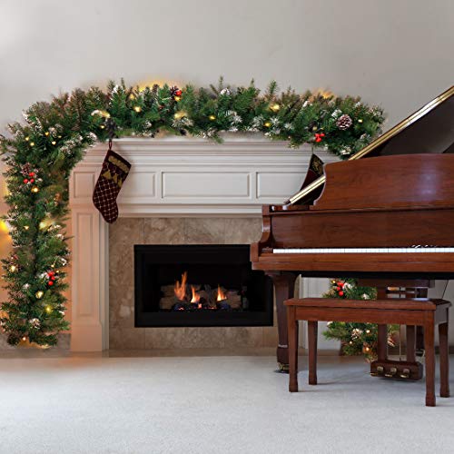Pre-lit Christmas Garland with Lights for Indoor Outdoor Decor Y385715