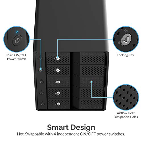 USB 3.2 5-Bay SATA Hard Drive Docking Station with USB-C 10Gbps A4585