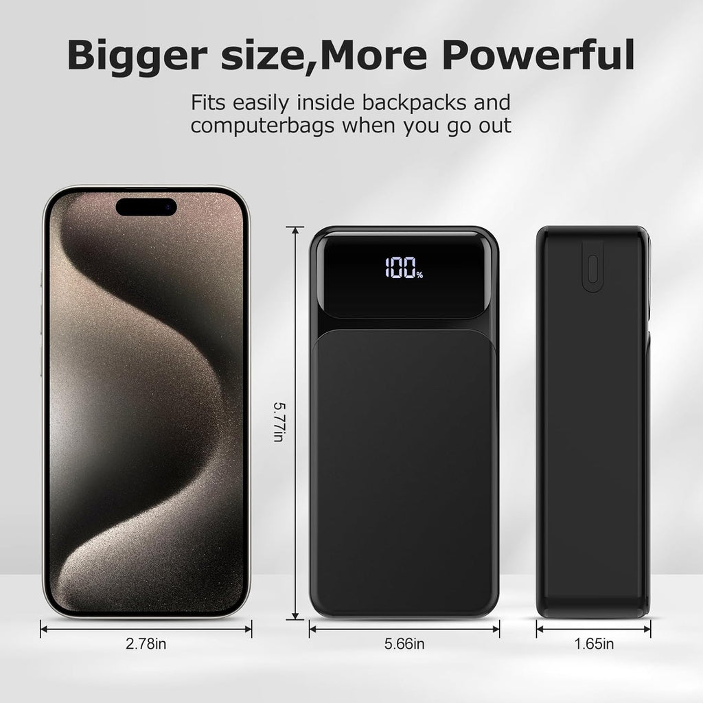 50000mAh Power Bank 22.5W Fast Charging Portable Charger USB-C with LED Display D6575