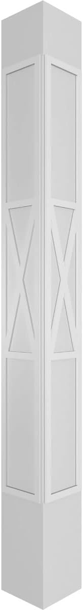 8"W x 8'H Craftsman Square Non-Tapered Column with Capital and Base L55107