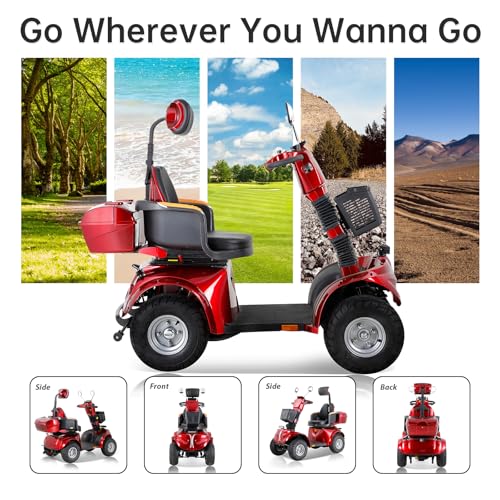 Heavy Duty 4 Wheel Mobility Scooter for Seniors & Adults, 500 lbs Capacity S153