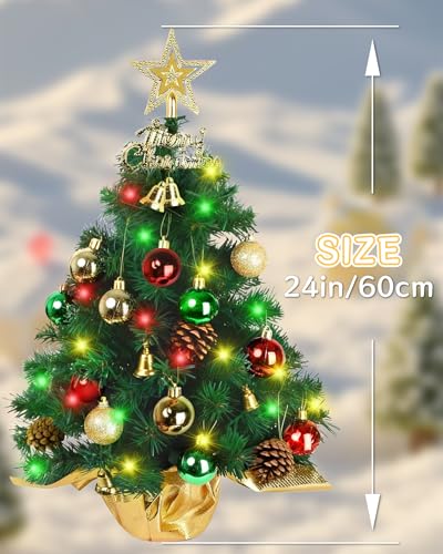 Green Tabletop Christmas Tree with LED Lights H5873