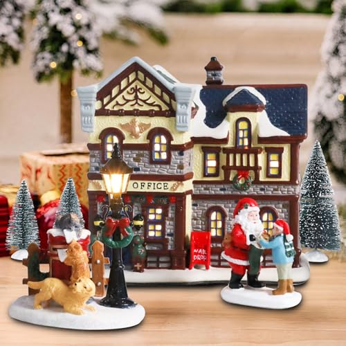 Ceramic Christmas Houses with Warm LED Light Y89884