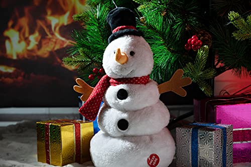 Animated Christmas Snowman Plush with LED Lights, Musical Toy for Kids, 13 Inch J154