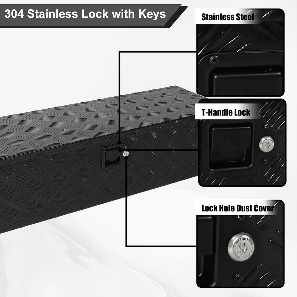 Heavy Duty Aluminum Pickup Truck Bed Tool Box with Lock and Keys Z931734