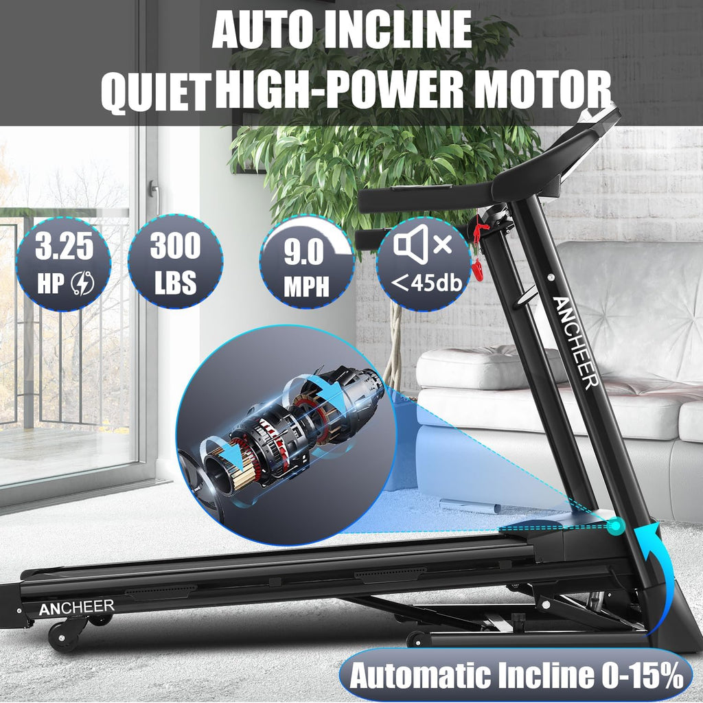 Treadmill with Auto Incline 15% and 300lb Capacity for Home C141282
