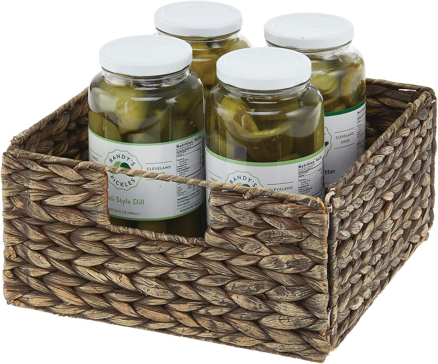 Woven Hyacinth Storage Basket with Handles, Foldable, 8 Pack L251