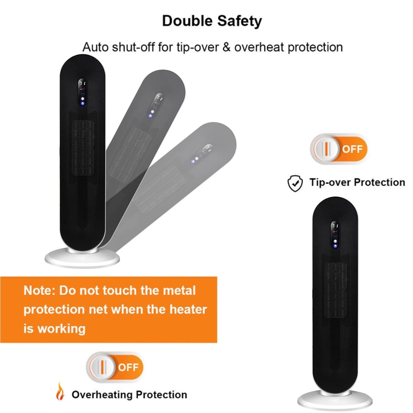 Space Heater for Indoor Use, Portable Electric Heater with Thermostat and Timer Q4793