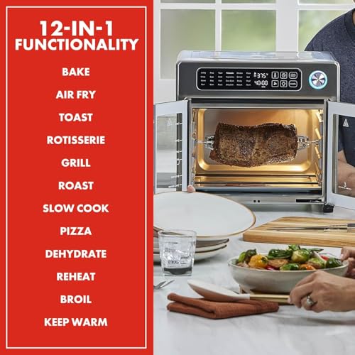Extra Large French Door Air Fryer Toaster Oven Combo, 26QT Capacity, Stainless Steel Finish O2365