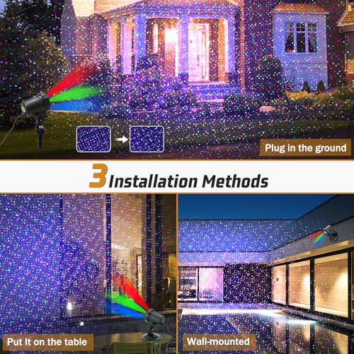 Christmas Laser Lights Outdoor Garden Projector with Moving RGB Waterproof U91188