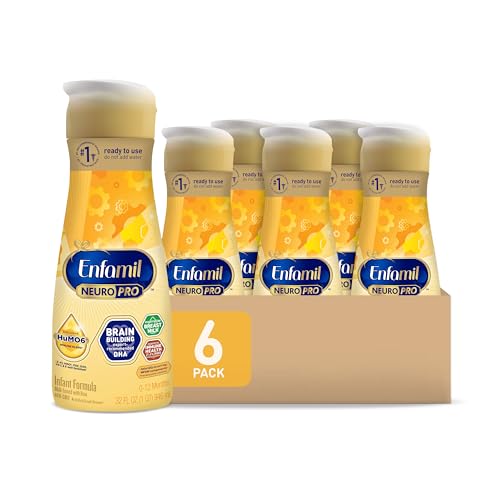 Enfamil NeuroPro Baby Formula, MFGM* 5-Year Benefit, Expert-Recommended Brain-Building Omega-3 DHA, Exclusive Immune Supporting HuMO6 Blend, Ready-to-Feed Infant Formula, Liquid, 32 Fl Oz
