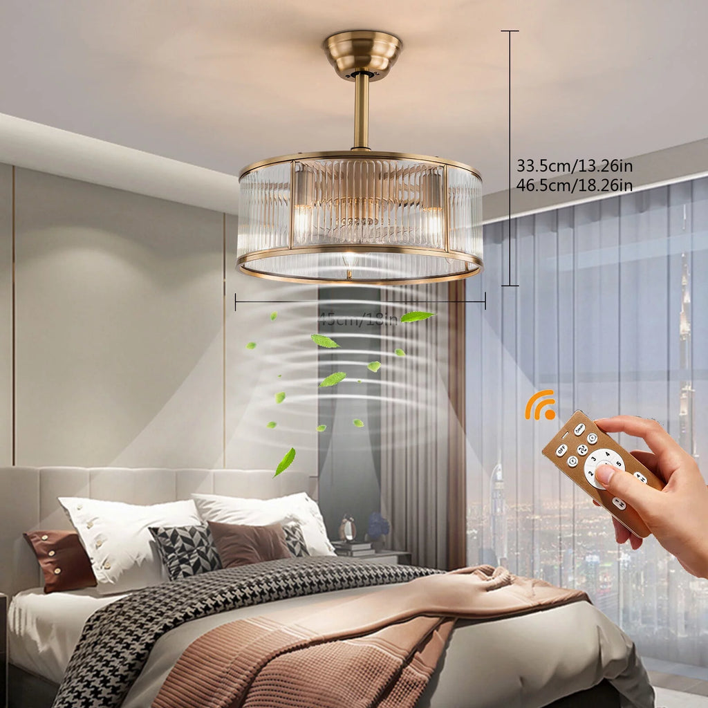 Farmhouse Ceiling Fan Light Gold With Remote Control S819588